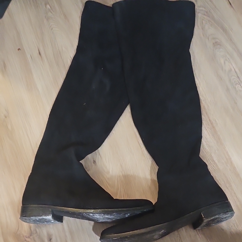Vince Camuto)Black Suede Women's Thigh-High Boots